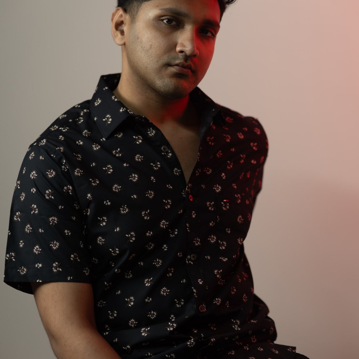 Charcoal Floral Print