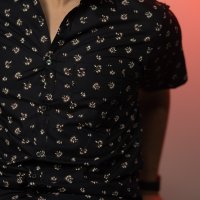 Charcoal Floral Print